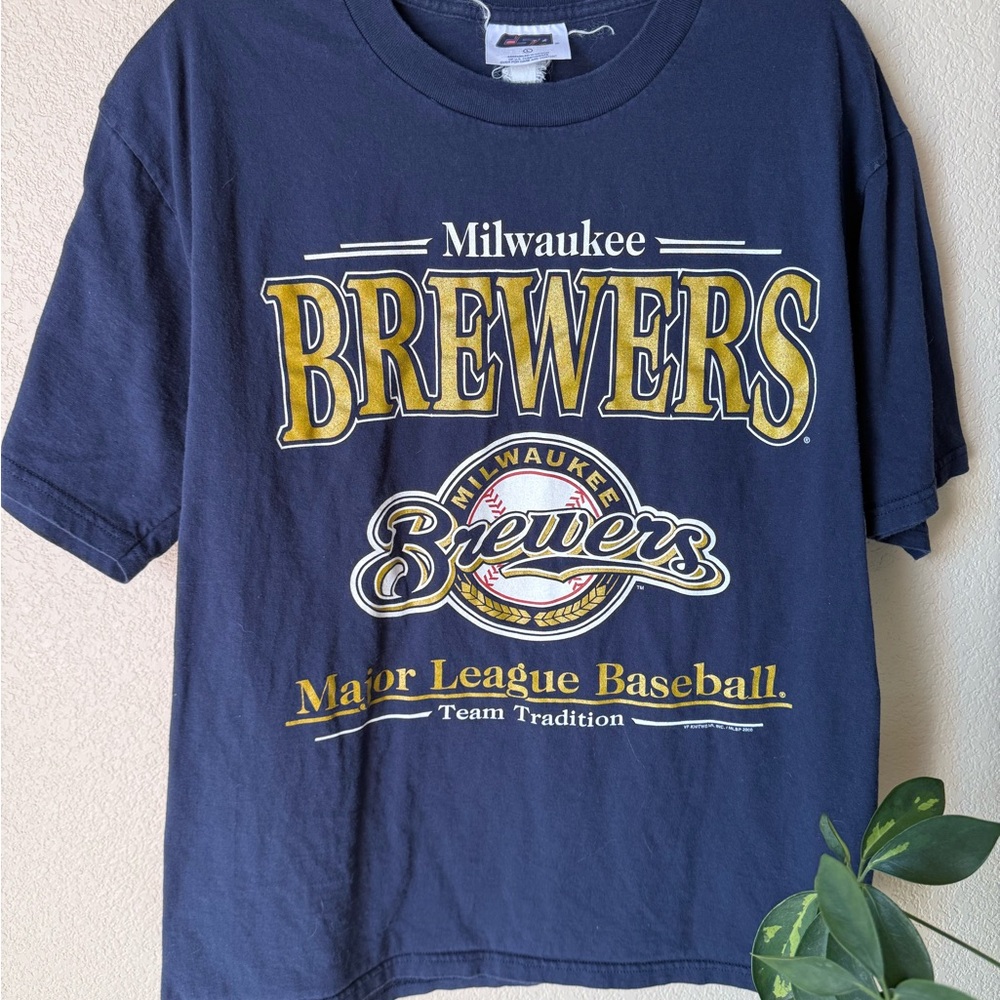 Vintage Milwaukee Brewers Navy Graphic Tee